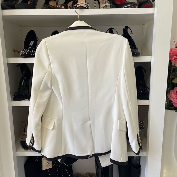 NEW CONTRAST BINDING DOUBLE BREASTED BLAZER - Picture 10 of 12